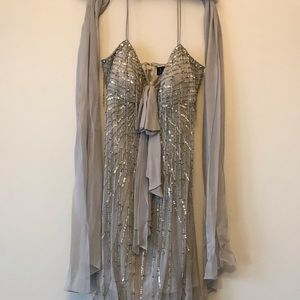 super flattering dress with padded bra 29” in length with matching scarf or wrap